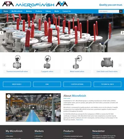 microfinish client websitehomepage 